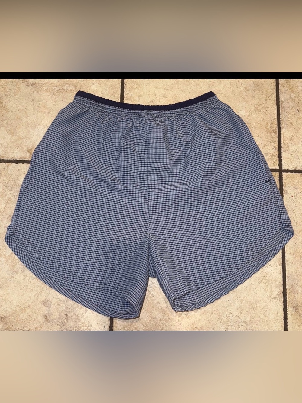 tek gear Women's High-Waist Blue Micro-Check Shorts size Small
